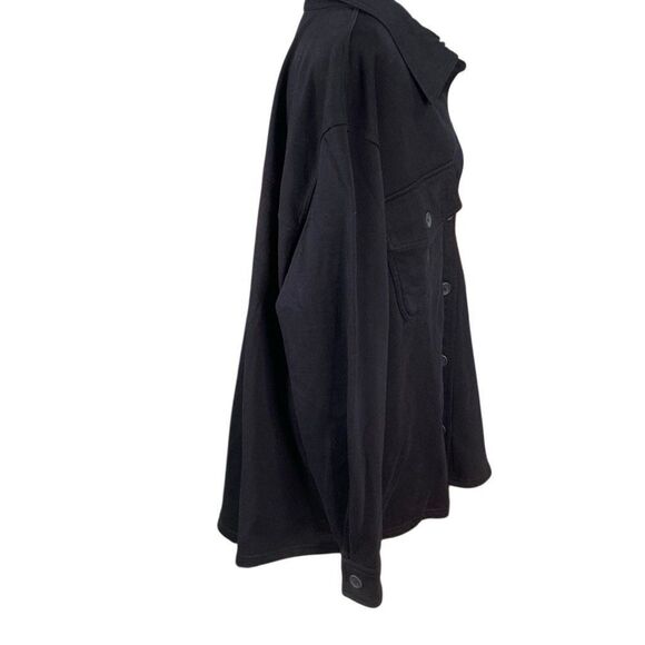 Good American Black Utility Shacket Button Front Womens Size 5/6 (XXL) MSRP $129 - Picture 4 of 7